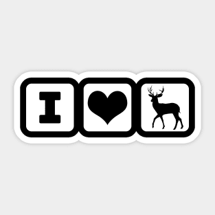 I Love Deer Sticker